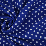 Fine Crêpe Dots Cobalt Blue - White