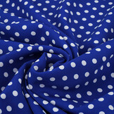 Fine Crêpe Dots Cobalt Blue - White