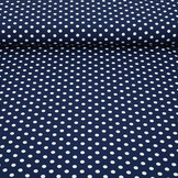 Fine Crêpe Dots Navy  - White