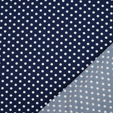 Fine Crêpe Dots Navy  - White