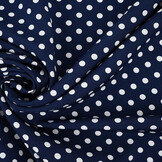 Fine Crêpe Dots Navy  - White