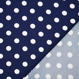 Fine Crêpe Big Dots Navy  - White