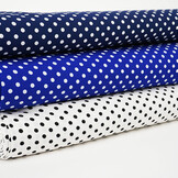 Fine Crêpe Dots Navy  - White