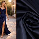 Stretch Satin Marineblau