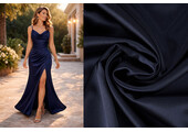 Stretch Satin Navy Blue