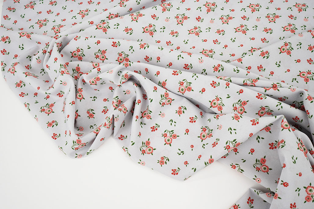 Feiner Crêpe Blumen Clarissa Grau