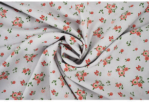 Fijne Crêpe Bloemen Clarissa Grijs