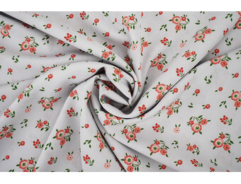 Fijne Crêpe Bloemen Clarissa Grijs