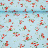 Feiner Crêpe Blumen Cosimo Hellblau