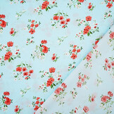 Fijne Crêpe Bloemen Cosimo Licht Blauw