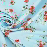 Fijne Crêpe Bloemen Cosimo Licht Blauw