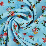 Feiner Crêpe Blumen Cassidy Aqua