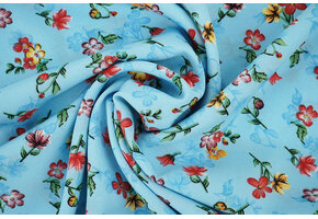 Feiner Crêpe Blumen Cassidy Aqua