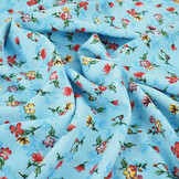Fijne Crêpe Bloemen Cassidy Aqua