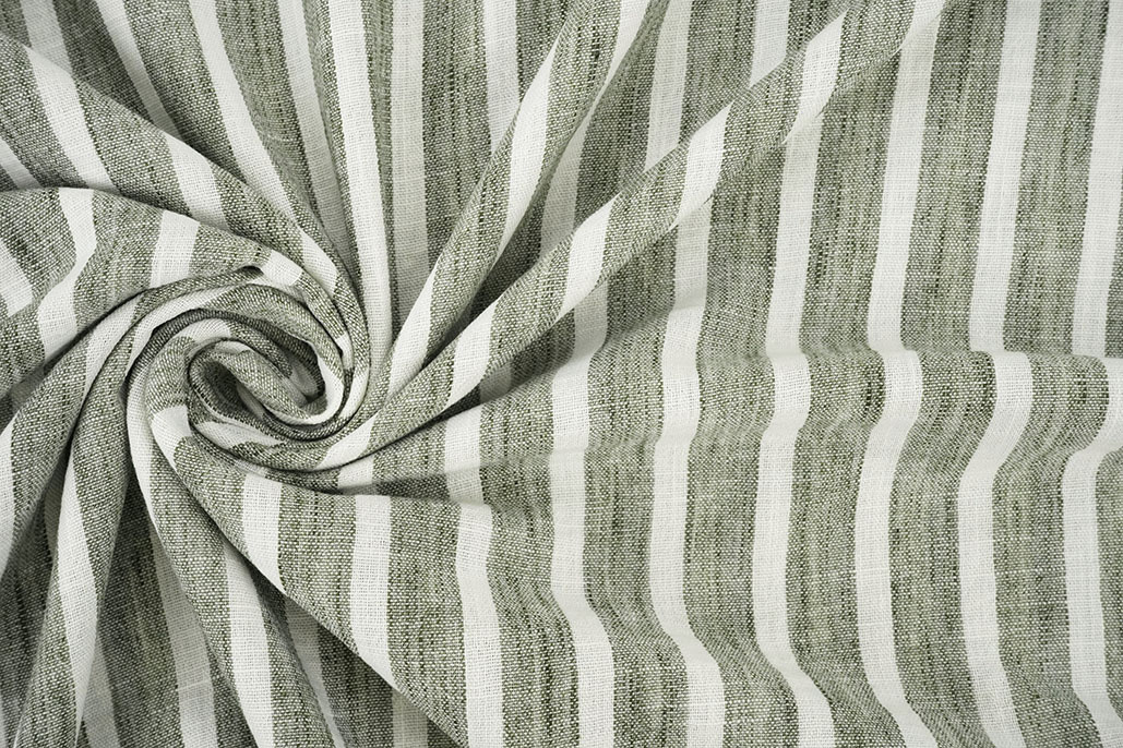 Leinenoptik Streife Armeegrün