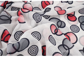 Chiffon Bedrukt Lavina Wit