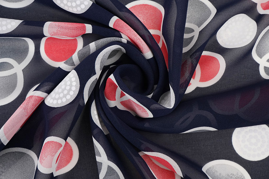 Chiffon Bedruckt Lavina Marine