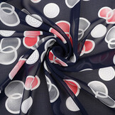 Chiffon Bedruckt Lavina Marine