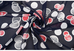 Chiffon Bedrukt Lavina Marine