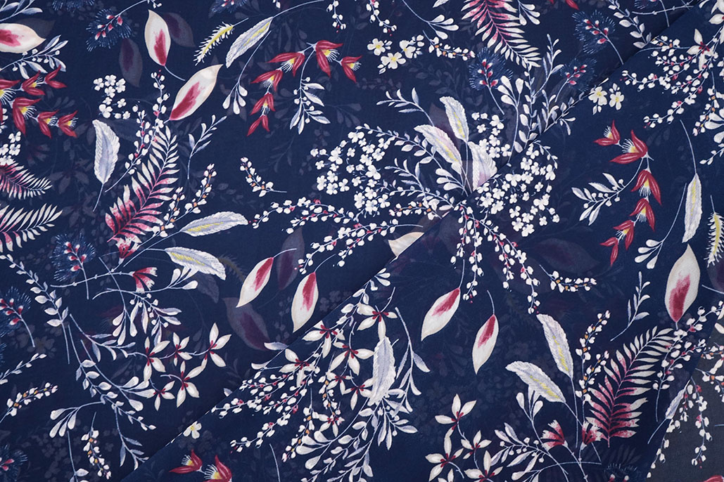 Chiffon Flowers Marilon Navy