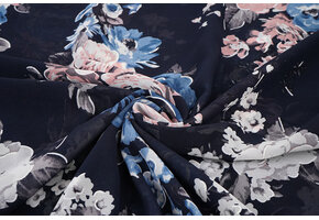 Chiffon Blumen Chauva Marine