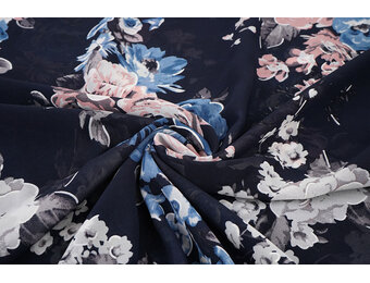 Chiffon Bloemen Chauva Marine