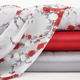 Chiffon Blumen Malina Silber