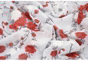 Chiffon Bloemen Malina Zilver