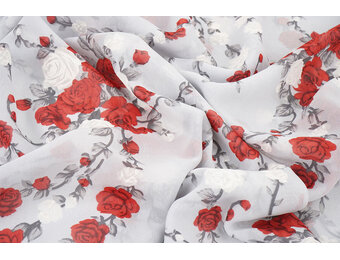 Chiffon Bloemen Malina Zilver