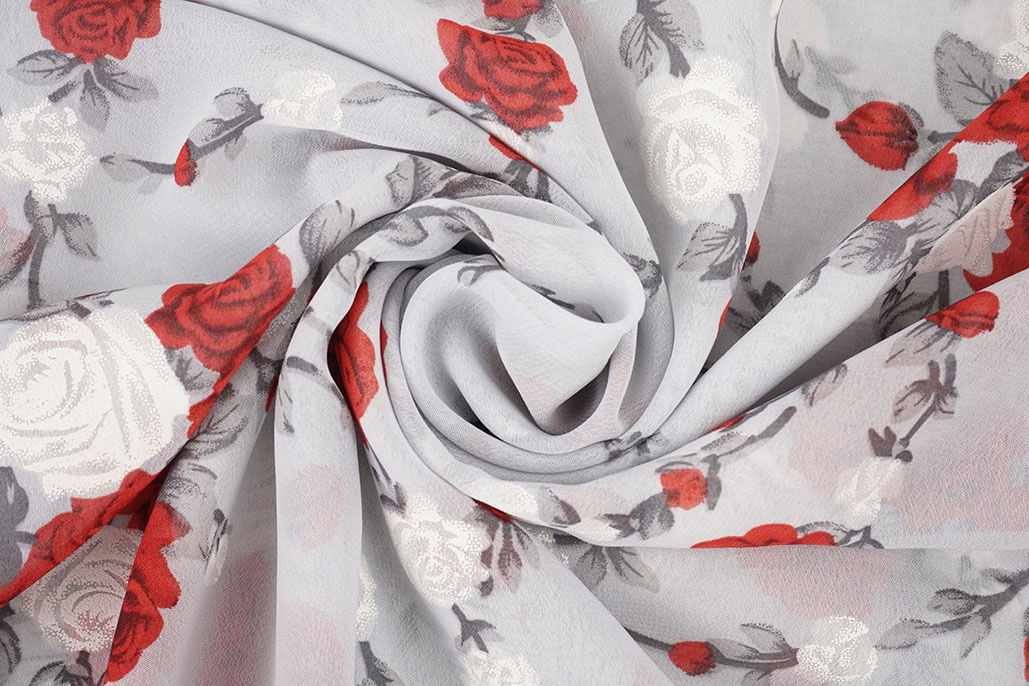 Chiffon Flowers Malina Silver