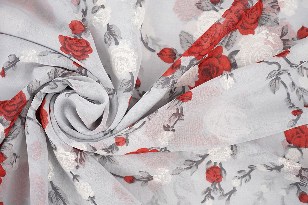 Chiffon Bloemen Malina Zilver