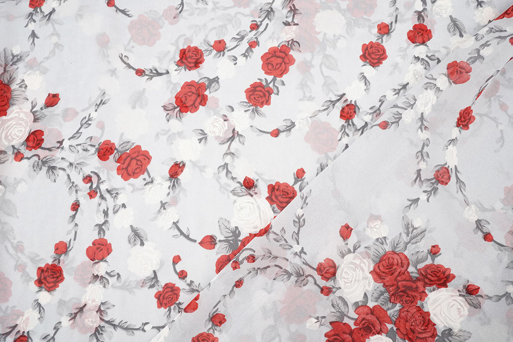 Chiffon Blumen Malina Silber