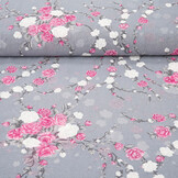 Chiffon Flowers Malina Grey