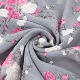 Chiffon Bloemen Malina Grijs