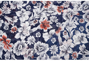 Chiffon Blumen Calypso Marine