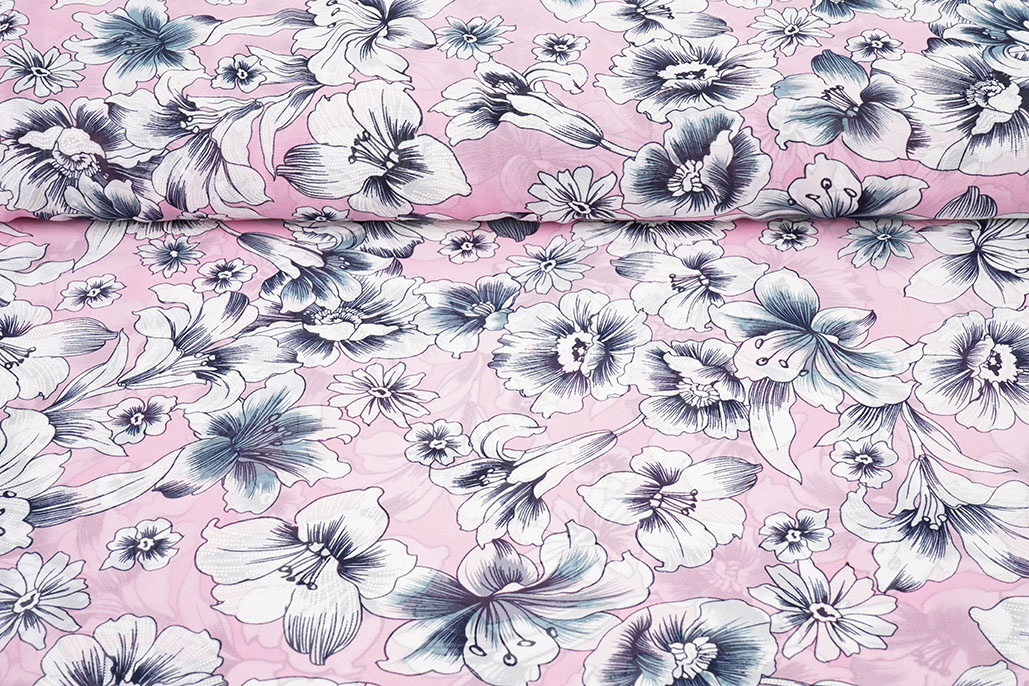 Chiffon Flowers Calypso Pink
