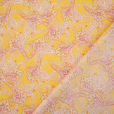 Gewaschene Viskose Paisley Ocker Gelb