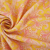 Washed Viscose Paisley Ocher Yellow