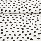 Gewassen Viscose Hartjes Wit - Zwart