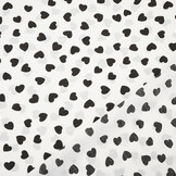 Washed Viscose Hearts White - Black