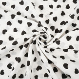 Gewassen Viscose Hartjes Wit - Zwart