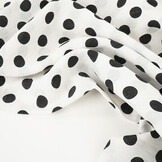 Washed Viscose Dots White - Black