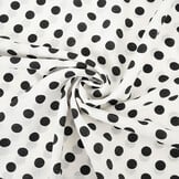 Gewassen Viscose Stippen Wit - Zwart