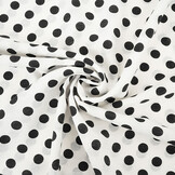 Washed Viscose Dots White - Black