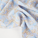 Gewaschene Viskose Paisley Hellblau