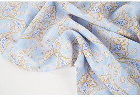 Washed Viscose Paisley Light Blue