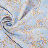 Gewaschene Viskose Paisley Hellblau