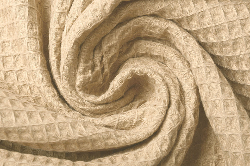 Wafel Katoen Champagne Beige