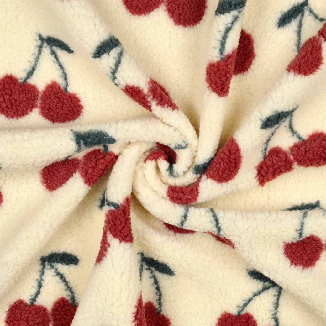 Teddy Fabric Cherry Cream