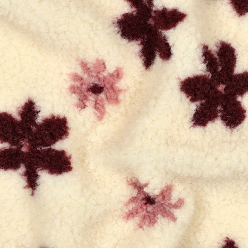 Teddy Stof Bloemen Creme
